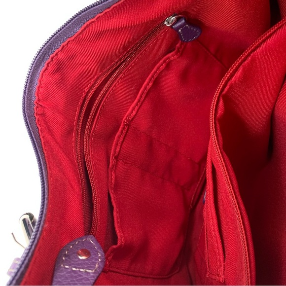 Maxx New York Signature Purple Pebbled Leather Handbag - Picture 8 of 14